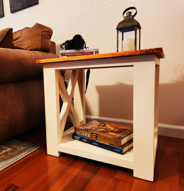 Modern Farmhouse Rustic End Table / Nightstand - Image 3