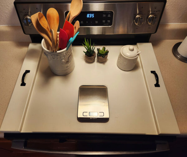 Wood stovetop cover - Noodle Board (White)
